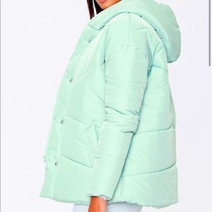 Seafoam Hooded Puffer Jacket 🎀 M 🎀 NWOT Jason M